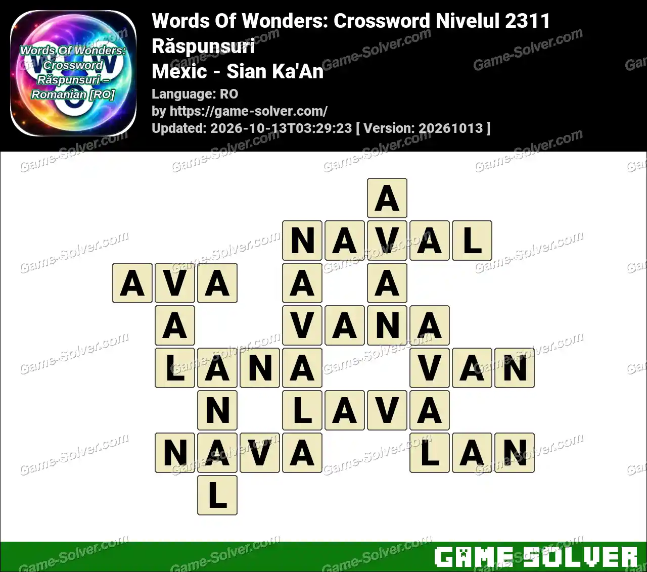 Words Of Wonders: Crossword Nivelul 2311 Răspunsuri – Mexic – Sian Ka’An